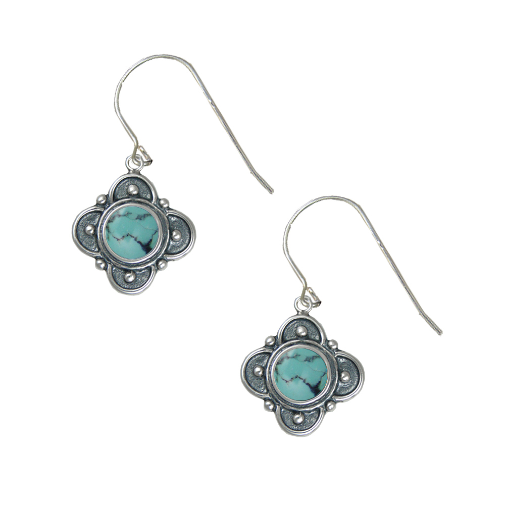 Sterling Silver Designer in Chinese Gemstone Drop Dangle Earrings